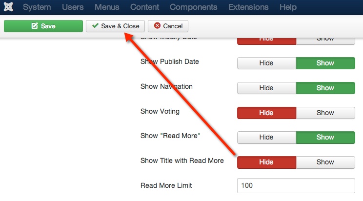 save and close in options