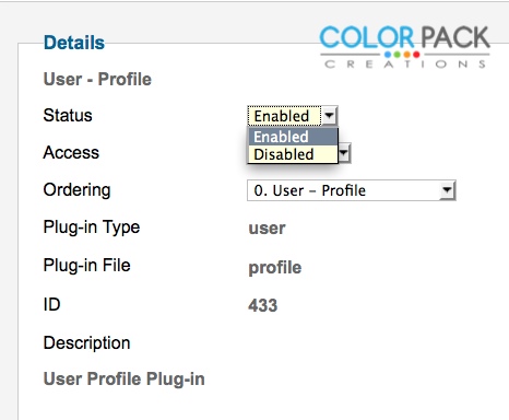 ทำการเปิดให้ Plug-in User-Profile ของ Joomla! ทำงาน