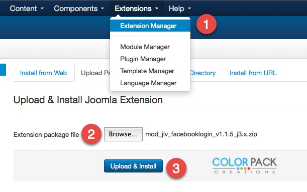 facebook connect install joomla3 1