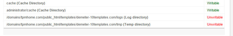 tmp log folder not Writable