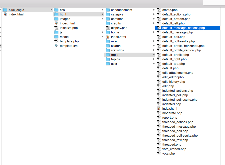 edit default message actions
