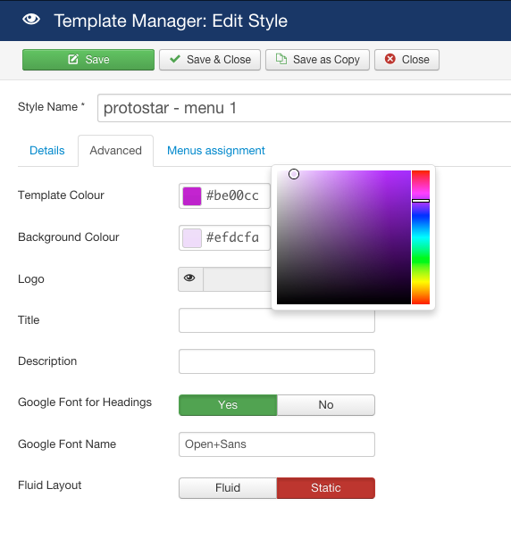 Duplicate Styles Joomla 3