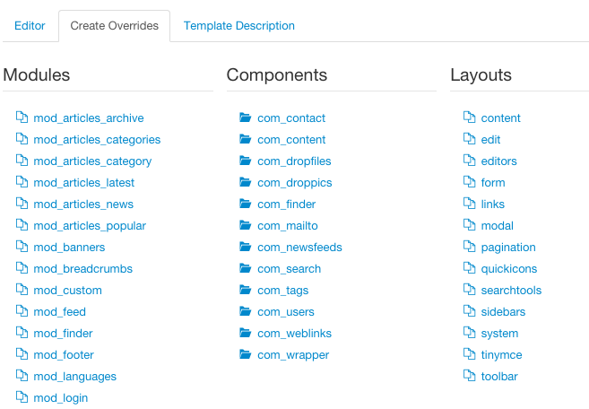 Create Template Overrides 12