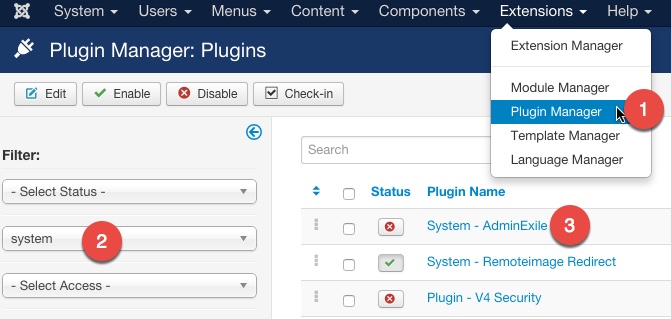 Plugin AdminExile 1