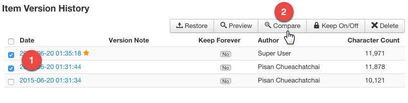 joomla content version history 6