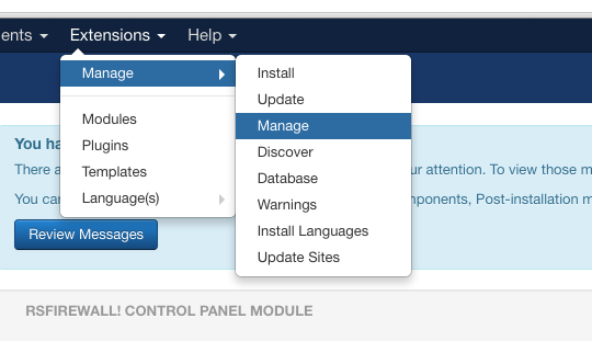 uninstall joomla extension 2