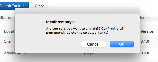 uninstall joomla extension 4
