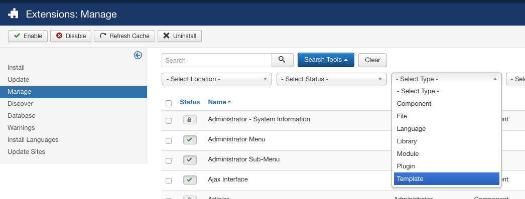 uninstall joomla extension 6