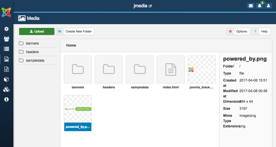 Joomla4 media manager