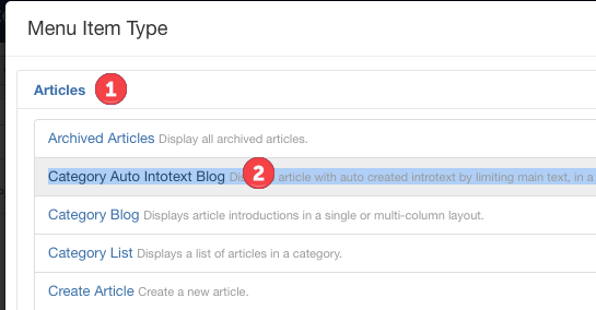 blog category view with auto created introtext and new look 10